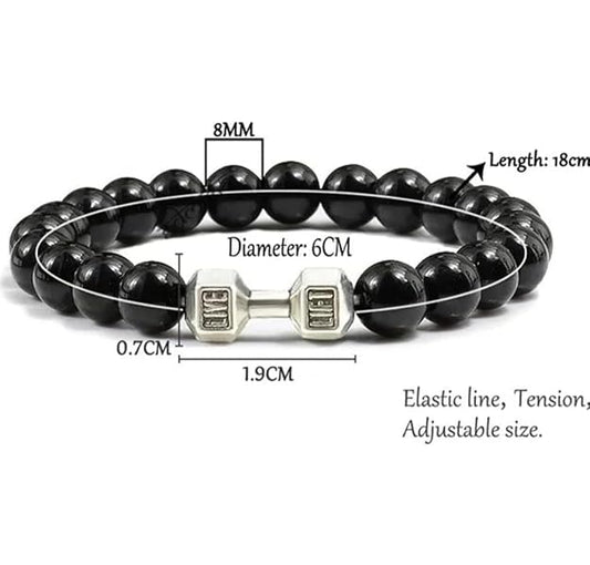 Black Matte Agate Onyx Beads Bracelet