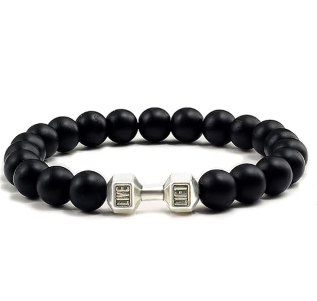 Black Matte Agate Onyx Beads Bracelet