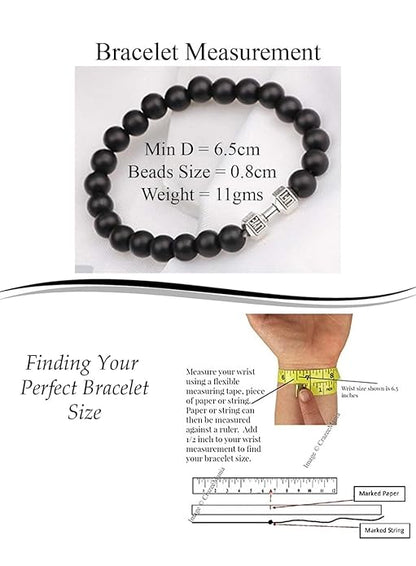 Black Matte Agate Onyx Beads Bracelet